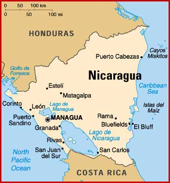 Nicaragua Map Costarica